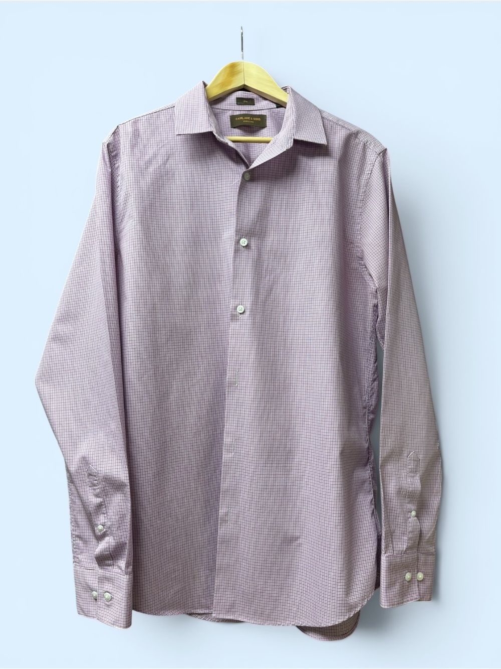 Men's Lavender Micro-Check Dress Shirt